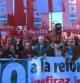 Cabecera de la manifestación en Sevilla contra la reforma labora