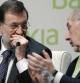 El presidente del Gobierno, Mariano Rajoy, y el presidente de Bankia, Rodrigo Rato