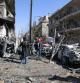 Aspecto que presenta la zona de la explosión en Damasco
