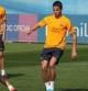 Afellay, durante el entrenamiento de este lunes