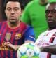 Xavi lucha con Seedorf por el control del balón