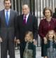 Los reyes, los príncipes de Asturias, sus hijas Leonor y Sofía, y la infanta Elena.