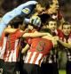 Los jugadores del Athletic Bilbao celebran su pase a la final de la Europa League