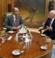 El Rey Juan Carlos junto al director del Instituto Cervantes, Víctor García de la Concha, a quien ha recibido esta tarde en audiencia en el Palacio de la Zarzuela.