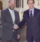 El President de la Generalitat, Artur Mas, recibe a Martin Schulz, presidente del Parlamento Europeo en mayo de 2012