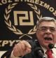 El líder del partido griego de extrema derecha Amanecer Dorado, Nikolaos Michaloliakos, en rueda de prensa