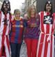 Aficionados del Barça y el Athletic en la Puerta del Sol en las horas pevias a la final de Copa