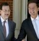 El presidente del Gobierno, Mariano Rajoy, recibe al primer ministro de Holanda, Mark Rutte, en la Moncloa