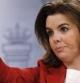 La vicepresidenta del Gobierno, Soraya Sáenz de Santamaría, durante la rueda de prensa posterior a la reunión del Consejo de Ministros.
