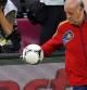 El seleccionador español, Vicente del Bosque, durante un entrenamiento en el estadio de Donetsk previo al España-Francia de la Eurocopa 2012
