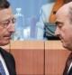 Draghi y Guindos, en la reunión del Eurogrupo.