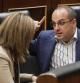 Carles Campuzano junto a la ministra Báñez, en el Congreso.