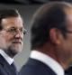 El presidente el Gobierno, Mariano Rajoy, ante su homólogo francés François Hollande