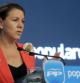 La secretaria general del PP, María Dolores de Cospedal, durante la rueda de prensa que ofreció al término de reunión semanal de la dirección de su partido.