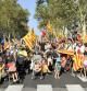 Familias con sus bebés en la manifestación independentista de la Diada