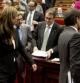 Imagen de la presidenta del PPC, Alícia Sánchez-Camacho y el president de la Generalitat, Artur Mas, en el Parlament