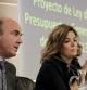 Luis de Guindos , Soraya Sáenz de Santamaría y Cristóbal Montoro, durante la rueda de prensa de los Presupuestos Generales del Estado para 2013