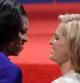 Michelle Obama y Ann Romney, antes del debate electoral entre sus maridos Barack y Mitt