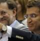 El presidente del Gobierno, Mariano Rajoy, junto al candidato de su partido por Galicia, Alberto Núñez Feijóo