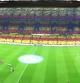Panorámica del mosaico en el Camp Nou el día del Barça-Madrid
