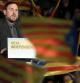 El candidto de ERC a la presidencia de la Generalitat, Oriol Junqueras, durante el acto de inicio de campaña electoral que su partido celebra esta noche en Sant Vicenç dels Horts
