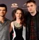 Taylor Lautner, Kristen Stewart y Robert Pattinson en el photocall de "La Saga Crepúsculo: Amanecer Parte II" en el Hotel Villamagna de Madrid