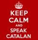 Logo con el lema 'Keep calm and speak catalan'