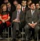 De izquierda a derecha, Joan Herrera (ICV-EUiA), Alícia Sánchez-Camacho (PPC), Pere Navarro (PSC), Oriol Junqueras (ERC) y Oriol Pujol (CiU)