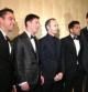 Xavi Hernández, Leo Messi, Piqué, Iniesta y Alves, antes de la gala del Balón de Oro de la FIFA