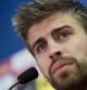 El defensa azulgrana Gerard Piqué en la rueda de prensa que ha ofrecido hoy en la ciudad deportiva Joan Gamper, antes del partido de cuartos de ida correspondiente a la Copa del Rey ,que enfrentará al FC Barcelona y al Málaga.