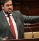 El líder de ERC, Oriol Junqueras, durante el debate en el pleno del Parlament