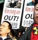 Los ciudadanos de Corea del Sur protestan contra el líder del régimen norcoreano, Kim Jong Un