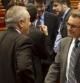 El president de la Generalitat, Artur Mas, conversa con el primer secretario del PSC, Pere Navarro, antes de la sesion de control al Govern