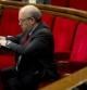 El conseller de Economia de la Generalitat, Andreu Mas-Colell, en su escaño del Parlament.