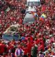 Una marea roja despide a Hugo Chávez