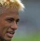 El jugador brasileño Neymar, durante un entrenamiento con el Santos
