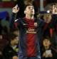El delantero argentino del F.C. Barcelona Lionel Messi celebra el gol marcado al Deportivo de La Coruña