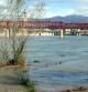 Imagen del río Ebro con un elevado caudal en Tortosa