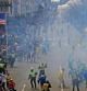 Momento de la explosión de una de las bombas en el maratón de Boston