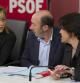 La cúpula del PSOE, reunido en la sede de Ferraz