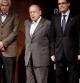 Los expresidentes de la Generalitat de Catalunya, José Montilla, Pasqual Maragall y Jordi Pujol, junto al actual presidente, Artur Mas, han coincidido esta tarde en Barcelona en la presentación de la colección "Biblioteca del Catalanismo", en un momento de debate por el proceso abierto para intentar celebrar una consulta de autodeterminación en Catalunya.