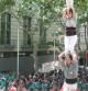 Pilar de quatre dels Castellers de Sant a la plaça Bonet i Muixí