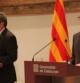 El conseller de Presidència, Francesc Homs y el presidente del Consell Assesor pera a la Transició Nacional, Viver Pi-Sunyer, en rueda de prensa.