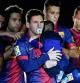 Leo Messi, con su hijo en la fiesta en el Camp Nou