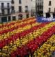 Gran estelada humana por la independencia, en Igualada