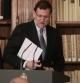 Mariano Rajoy en la sede de la Biblioteca Nacional con motivo del III centenario de la institución con el ministro de Educación José Ignacio Wert