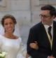 La boda de Ana Aznar con Alejandro Agag en el Monasterio de El Escorial. Los novios a la salida de la iglesia.