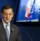 El presidente del Gobierno, Mariano Rajoy, durante la rueda de prensa ofrecida tras la reunión extraordinaria de Jefes de Estado y de Gobierno de la UE