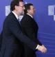 Mariano Rajoy y Jose Manuel Durao Barroso, en la sede de la Comisión Europea en Bruselas