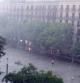 La avenida de la Catedral de Barcelona, bajo una intensa cortina de lluvia